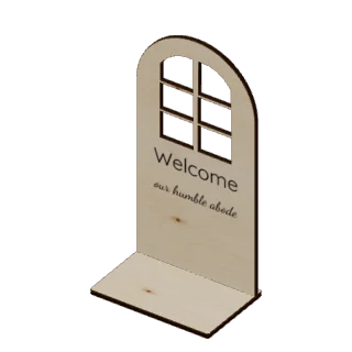 Arched Window Wall Shelf Sign