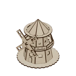 Tapered Windmill, a laser-cut template